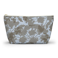 Floral Plaid Accessory Pouch w T-bottom in Aqua